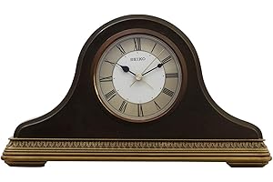 Seiko Wooden Mantel Clock, Brown, 31.4 x 7.6 x 19.7 cm