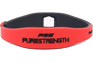 PBE Power Balance Energy® Sport Silicone Infused Negative-Ions Wristband Mental Performance, and Increased Energy Small, Medium or Large (Red/Black, M)