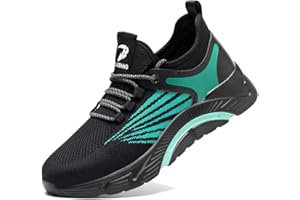 FRYSEN Zapatos de Seguridad con Punta de Acero para Hombres y Mujeres, Zapatillas Transpirables Ligeras para montañismo de construcción 36-48EU