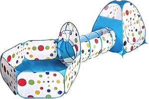 Savieva Kids Play Tent and Tunnel, Foldable 3 in 1 Pop Up Playhouse Cubby Tents Tunnel Ball Pit with Basketball Hoop, Soft Play Gift for Boys Girls Babies Toddlers Indoor Outdoor(Balls Not Included)