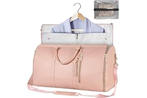 lembrd Garment Bag For Travel, Convertible Carry On Garment Bag, Large Capacity Travel Duffel Bags With Shoe Pouch, 2 In 1 Hanging Suitcase Suit Bag For Women Men
