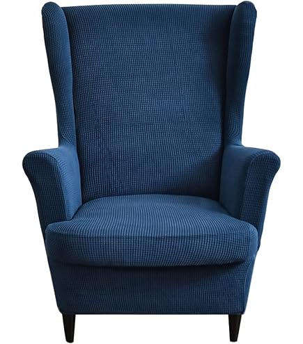 Fauteuils Et Chaises Pour Salon Housse De Fauteuil à Oreilles 2 Pièces - Tissu Jacquard, Extensible - Protection Contre Taches Et Poussière
