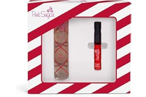 Pink Sugar Red Velvet - Set regalo da donna, 2 pezzi, Eau de Toilette spray profumato + lucidalabbra …