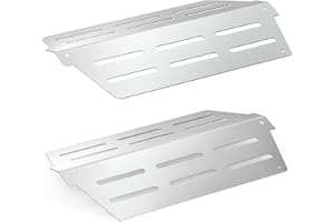 ONLY FIRE Onlyfire Placa térmicade,Reemplazo de Deflector de Calor de Acero Inoxidable (Paquete de 2) para Weber 65505/7622 Genesis Series (2011-2016) （33.8cm x 22.3cm
