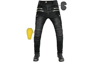 SHUOJIA Pantalons De Moto pour Hommes Et Femmes, Jeans De Motard De Moto Protection Renforcée Pantalons De Moto Pantalons en Denim Pantalons De Course