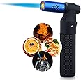 PROMISE Culinary Torch Windproof lighter Butane Refillable Adjustable Flame Kitchen Torch Candle lighter Camping Home Use Welding (Blue)