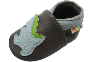Yalion Baby Junge Mädchen Weicher Leder Lauflernschuhe Krabbelschuhe Babyhausschuhe mit Wildledersohlen Multi-Stil