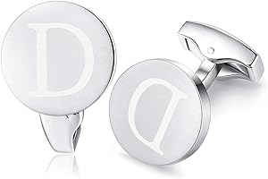 Honey Bear Carta Inicial Alfabeto Gemelos - Acero Inoxidable para la Camisa de los Hombres Regalo de Boda del Negocio,plata cepillada