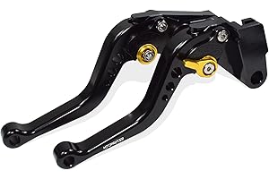 MTCRIGHTER Leva freno corta Leva frizione compatibile con YAMAHA Fazer FZ-1 FZ-8 FZ-6 FZ-6R FZS600, Realizzato in lega di alluminio CNC (Gold)