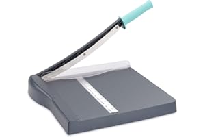 NOKAPIN Guillotine, Paper Cutter,Card Cutter with Automatic Security Safeguard and Side Ruler for Coupon, Craft Paper and Photos