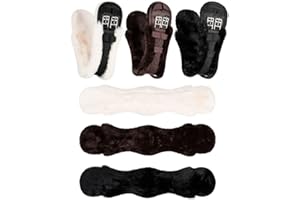 Equinate Sattelgurt Luke mit synthetischem Lammfell - anatomischer Kurzgurt Bauchgurt Dressurgurt 50 60 70 80cm Natur Braun Schwarz (50cm Schwarz)