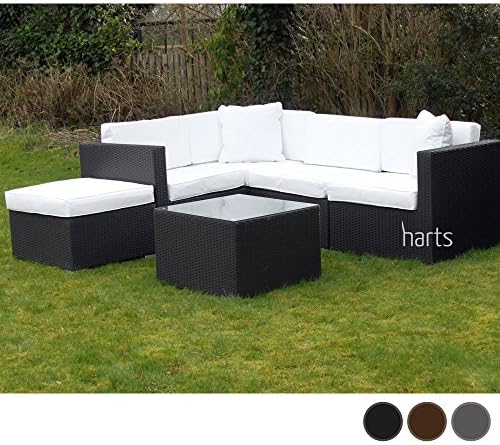 Harts - Premium Rattan Corner Sofa - Versatile Modular Design Garden furniture (Black Rattan)