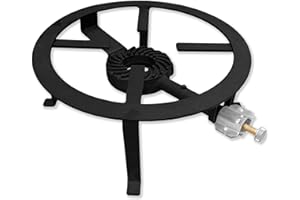 AEFFE BRICO AEFFE Fornellone con Bruciatore e Valvola, in Ghisa, Quadrato o Tondo, per Esterno con Piedi, da Giardino, Campeggio, per Conserve adatto a Padelle (Rotondo, 40 cm Diametro)