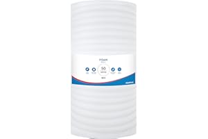UK SUPPLIES LIMITED 500MM (10M 20M 50M) Protective Foam Wrap Roll Soft Moisture-Resistant Packing Foam for Moving & Storage Cushioning for Fragile Items & Delicate Surfaces, 500MM x 50M
