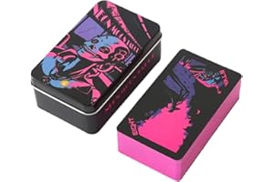 GENERIC Embrace the Mystical Glow with the Neon Moon Tarot - Deluxe Gold Foil Iron Box
