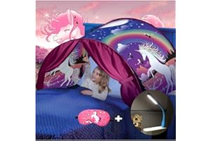 FLAYOR Tente de Lit Enfant Dream Tents - Tente de Rêve Enfants Pop Up Lit Tente Playhouse de Tente Apparaitre Intérieure Enfant Jouer Tentes Cadeaux de Noël pour Garcon Fille (Licorne)