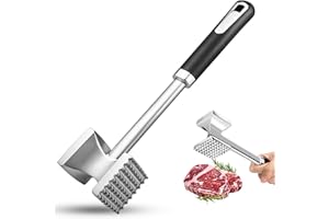AYUMAL Meat Tenderizer, Double Sided Meat Hammer for Steak, Chicken, Fish, Pork, Good Grips, Stainless Steel Meat Tenderiser Pounder Mallet, Perfect Kitchen Tool