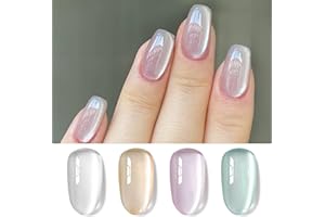 ‎BORN PRETTY Born Pretty U V Nagellack Jelly Glas Kristall - Wasser hell Gel Nagellack Glitzer-Schimmer-Auroras Cat Magnetic Eye Gel Maniküre und Nagelkunst DIY zu Hause 4PCS