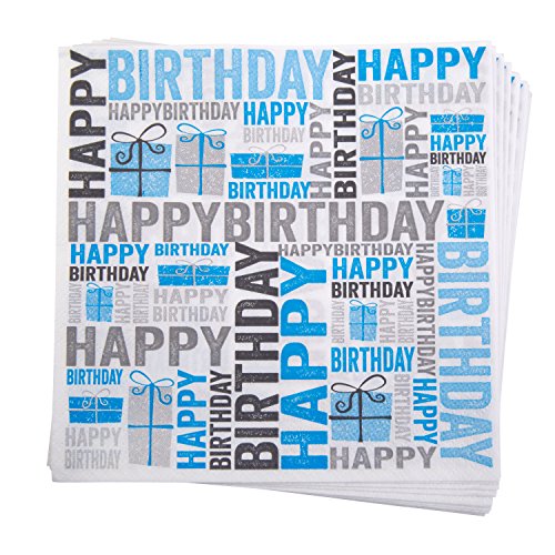 Preisvergleich Produktbild Neviti Happy Birthday Servietten, Blau
