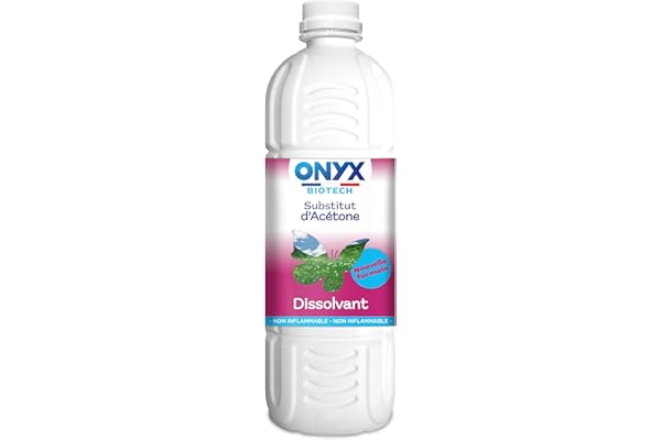 Onyx Biotech - Substitut d’Acétone pour Bricolage - Dissolvant, Dégraissant, Détachant Multi-Surface, Colle, Vernis, Peinture, Feutre, Autocollant - Fabrication Française - 1L