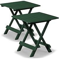 Deuba 2er Set Gartentisch Klapptisch Adige 50x45x43 cm Klappbar Tragbar Campingtisch Balkontisch Beistelltisch - Grün