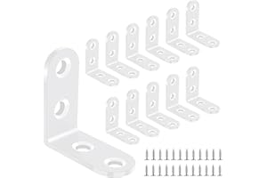 Yeepeo 12 Stück Winkelverbinder 40 × 40mm, Weiß Edelstahl Winkel Metallwinkel 90 Grad L Form Möbelwinkel Edelstahlwinkel Winkel Klein Mit 48 Schraube für Holz Möbel Tabelle Stuhl
