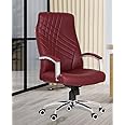 Da URBAN® Jackson High Back Revolving Leatherette Ergonomic Home & Office Executive Chair with High Comfort Seating, Height Adjustable Seat & Heavy Duty Metal Base (Wine)
