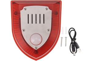 ZERODIS Alarm słoneczny, wodoodporny i pyłoszczelny alarm zewnętrzny, imituje szczekanie psa, środek odstraszający zwierzęta, interfejs USB, poprzez ochronę ładowania, dźwięk indukcyjny, syrena