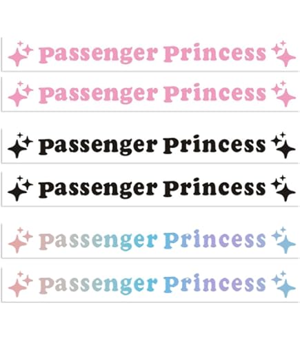 Adesivi Specchietto Auto 'Passenger Princess' - 6 Pezzi Colorati - Foto 13