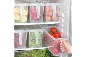 In-House Food Storage Boxes With Lids Freezer Safe Volwco 3 Pcs 4.7L Large Plastic Kitchen Refrigerator Stackable Food Fruit Storage Containers With Handle(Assorted Colours), Na-37746