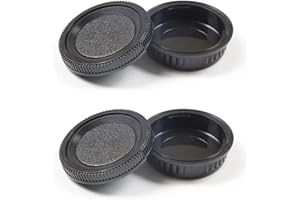 FANZR Lot de 2 bouchons de boîtier et cache d'objectif arrière compatibles avec Pentax K70 K50 K50IIs K30 K7 K5 K3 K1 KS1 KS2 K100D K110D K200D avec objectif K