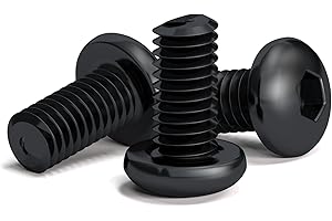 VEIKEN 200 viti nere M3 x 6 mm con testa rotonda esagonale per chiave a brugola. Lega di acciaio classe 10.9. Lunghezza: 6 mm. Testa a bottone ISO 7380. Acciaio temprato al carbonio ad alta durezza