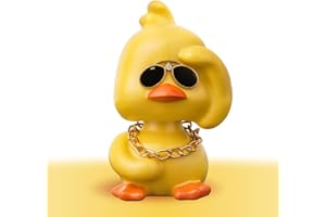KIAYOO Figurine Canard Jaune,Bobbleheads Resine de Voiture,Décorations du Tableau de Bord,Jouets Voiture Intérieur,Auto Accessoires Ornement Bobble Head Cadeau d'anniversaire, de Noël, de Nouvel an