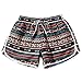 Produktbild Shorts,SUCES Damen Badeshorts Badehose Kurze Schwimmhose Bunt Kante Bikinihose Bekleidung Sommer Shorts Frauen Gedruckt dünnerem Niedlich Hot Pants Mit Hoher Taille Lässige Strand Pants (XL, Brown)