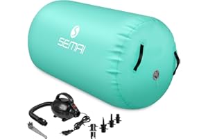 Skeufy Air Matte Track, Aufblasbare Gymnastik Yoga Air Matte Roll mit Elektrischer Luftpumpe, Airroll Air Rolle Turnen Gymnastikmatte, Turnmatte, Sportmatte für Zuhause Outdoor