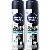 NIVEA MEN Erkek Sprey Deodorant Deodorant Black&amp;White Invisible Fresh 150 ml,72 Saat Anti-Perspirant Ter ve Ter Kokusuna Karş