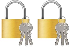 Diyife Vorhängeschloss aus Messing 40MM, 2er-Pack 6 Schlüssel Wasserdicht Schlösser für Werkzeugkisten, Koffer, Schränke, Spinde, Lager, Garage, Garten - Reibungslos Entriegeln