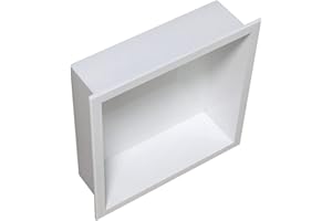 BERNSTEIN - Niche Murale Douche Blanche à Rebord 30x30x10cm Acier Inoxydable étagère encastrée Salle de Bain, Anti-Rouille, étanche, Installation Facile - BS303010