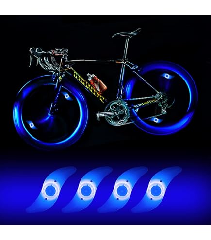 thumbnail image 2 of Flintronic 4pcs Bicycle Wheel Lights, Bike LED Wheel Lights With 3 Flashing Modes, Waterproof LED Lamp Neon Tire Spoke Light Spoke Bike Wheel Light Bicycle Wheel Light 2 of 13