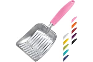 WePet Paletta per lettiera per Gatti, setaccio in Lega di Alluminio, Paletta in Metallo per Gattini, Pala Profonda, Manico Lungo, setaccio per Cacca, Sollevatore di Cacca per Gattini, Durevole