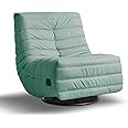 Maple Home Recliner Sofa Chair 360°Swivel Rocking Backrest Footrest Nordic Style Single Sofa Multi -Function Caterpillar Leisure Lounge Living Bedroom Balcony Gaming Indoor Home Theater (Green)