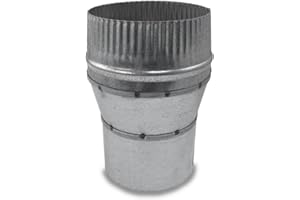 CAEXVEN Ampliación Tubo Chimenea 80 a 100mm - Adaptador Estufa Leña Acero Galvanizado - Ampliación Tubos Ventilación - Serie Lisa