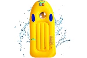 HIULLEN Nadmuchiwana deska z uchwytami, nadmuchiwana deska dla dzieci, deska surfingowa, przenośna deska do pływania, 119 x 58 cm, pomoc w pływaniu, bodyboarding, dla dzieci, na plażę, basen, letnie