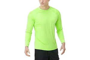 TSLA Men's Rashguard Swim Shirts, UPF 50+ Loose-Fit Long Sleeve Shirts, Cool Running Workout SPF/UV Tee Shirts