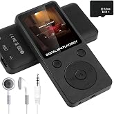 32GB Bluetooth 5.3 MP3 Player with microSD Card Support up to 128GB | TFT 1.8'' Color Screen,Built-in Speaker, Recorder, E-bo