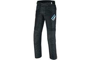 Jet Mens Motorcycle Motorbike Trousers Pants Mesh Textile Summer Breathable Protective Flex Fit Adjustable Belt Armoured Tropez (L, Black Blue)