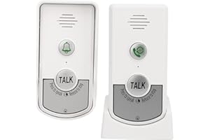 Fockety Drahtlose Gegensprechanlage, wasserdichte Zwei-Wege-Haussprechanlage mit 1000 M Reichweite und Wiederaufladbarem Akku, Elektronische Haussicherheits-Türklingel für Zuhause, Büro