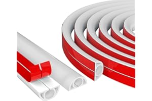 COSIESNEST 1M Half Round Cable Cover, Cable Trunking, Self-Adhesive Wire Cover, Self-Adhesive Cable Tidy, Decorative Wire Hider, 1-Meter Cable Organizer, for Cable Management Wires on Wall Floor (White)