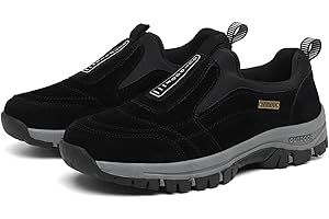 ACosySch Chaussure de Marche Homme sans Lacets Baskets de randonnée en Plein air Chaussures de randonnée à Enfiler pour Homme Chaussures orthopédiques Chaussures légères pour Le Travail