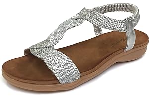 UMore Jeans Flat Sandal, Sandalias Punta Cerrada Mujer Sandalias Planas de Verano para Mujer Tanga Bohemia